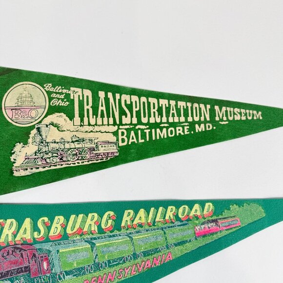 Strasburg  B&O Railroad Museum Vintage Felt Pennant Flag Train Memorabilia - Picture 2 of 13